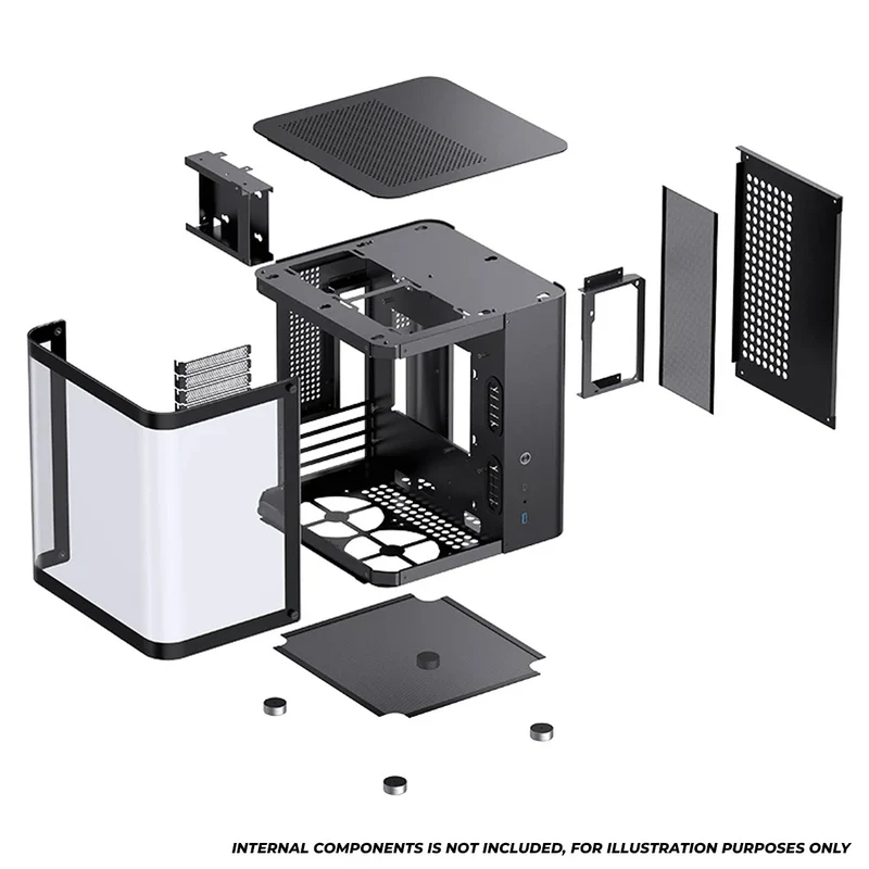 Jonsbo TK-1 M-ATX Separated Cabinet Computer Case (Black, White)