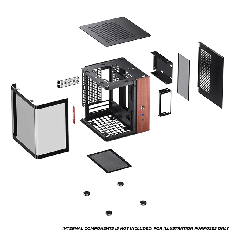 Jonsbo TK-0 ITX Separated Cabinet Computer Case (Black, White)