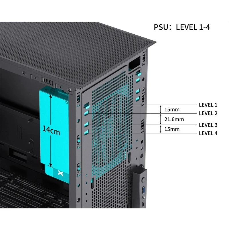 Jonsbo D31 Mesh M-ATX Computer Case (Black, White)