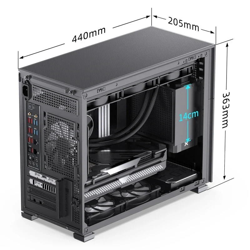 Jonsbo D31 Mesh M-ATX Computer Case (Black, White)