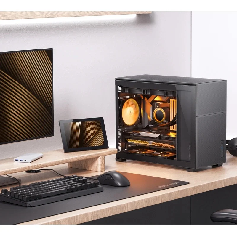 Jonsbo D31 Mesh M-ATX Computer Case (Black, White)