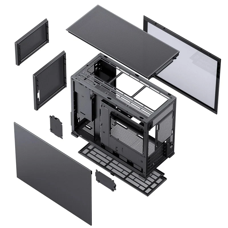 Jonsbo D31 Mesh M-ATX Computer Case (Black, White)
