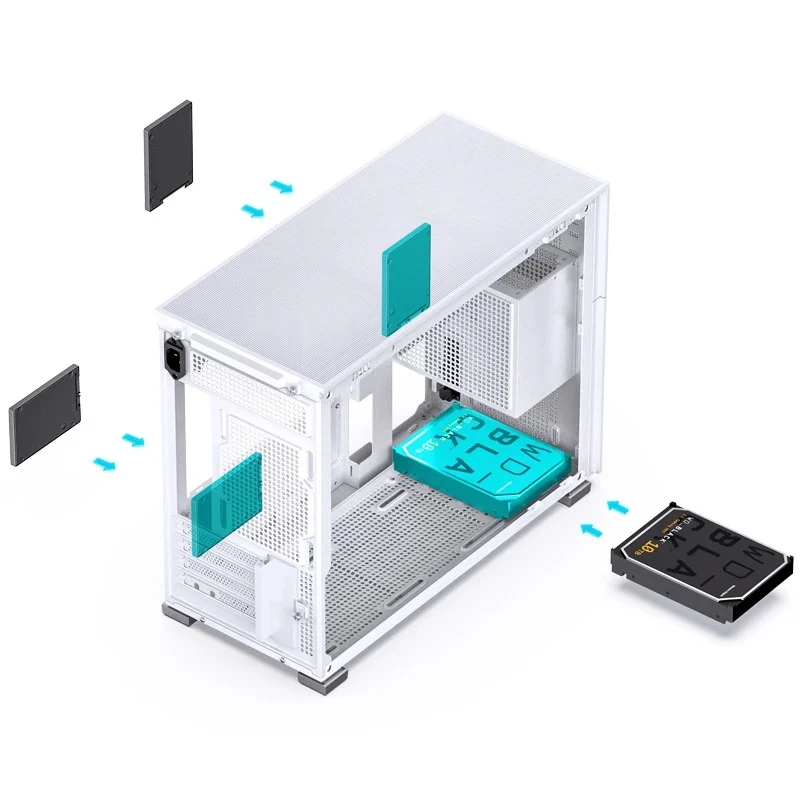 Jonsbo D31 Mesh M-ATX Computer Case (Black, White)