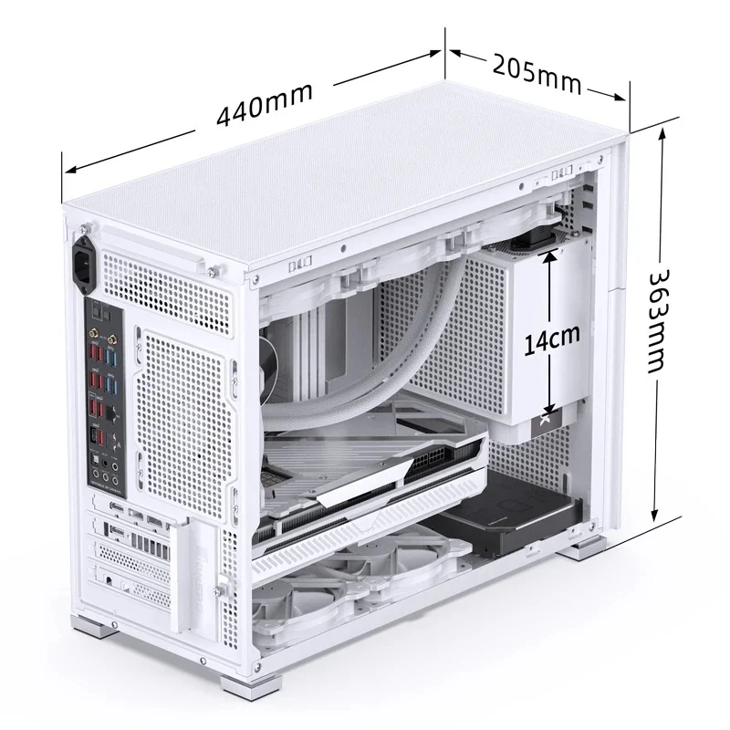 Jonsbo D31 Mesh M-ATX Computer Case (Black, White)