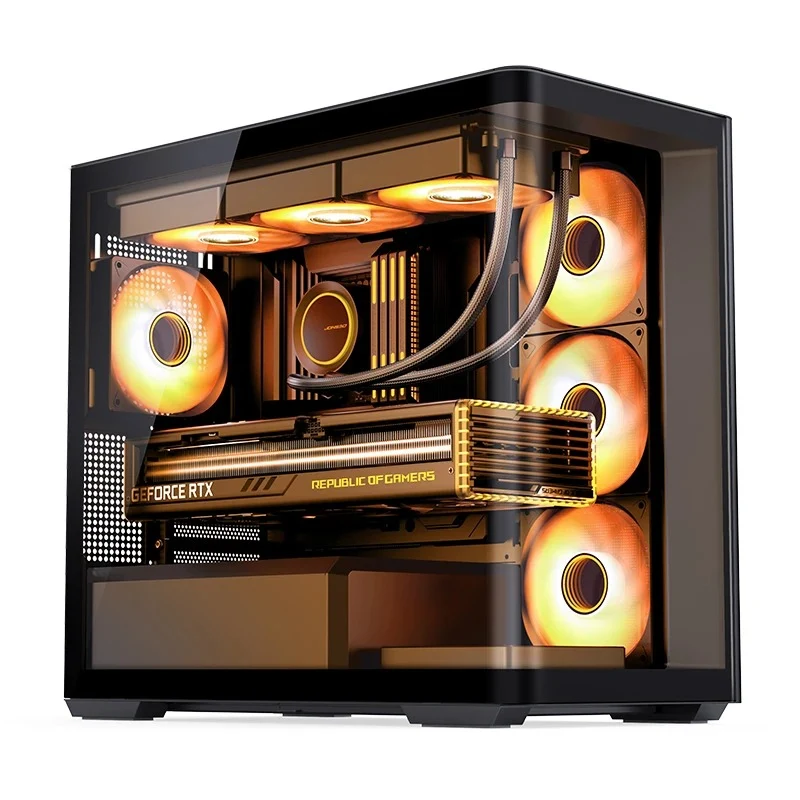 Jonsbo D300 M-ATX Computer Case (Black, White)
