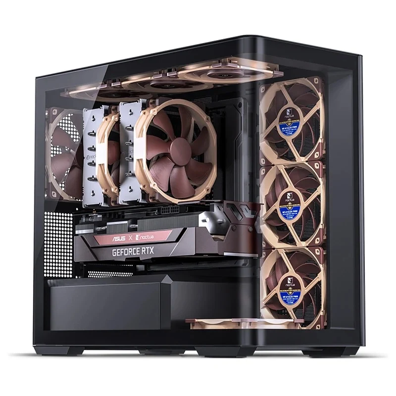 Jonsbo D300 M-ATX Computer Case (Black, White)