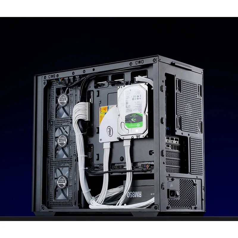 Jonsbo D300 M-ATX Computer Case (Black, White)