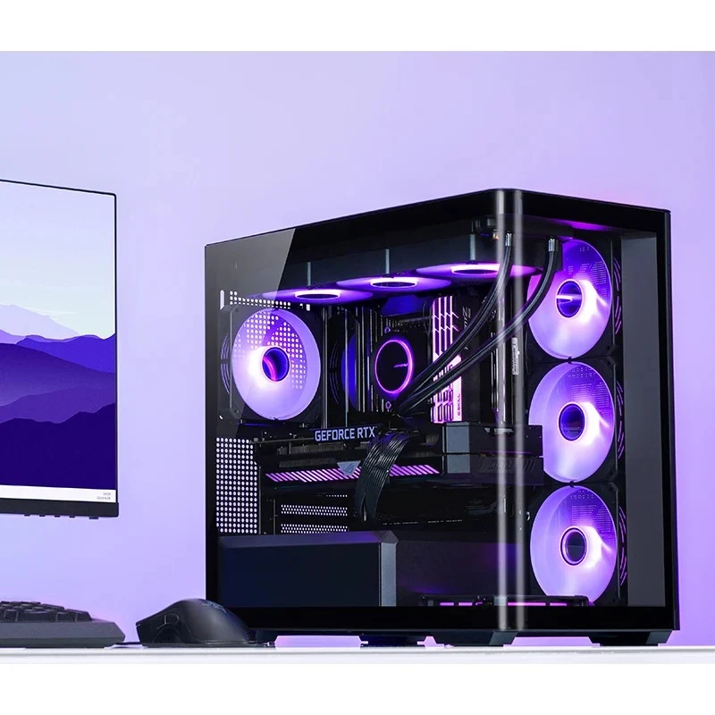 Jonsbo D300 M-ATX Computer Case (Black, White)