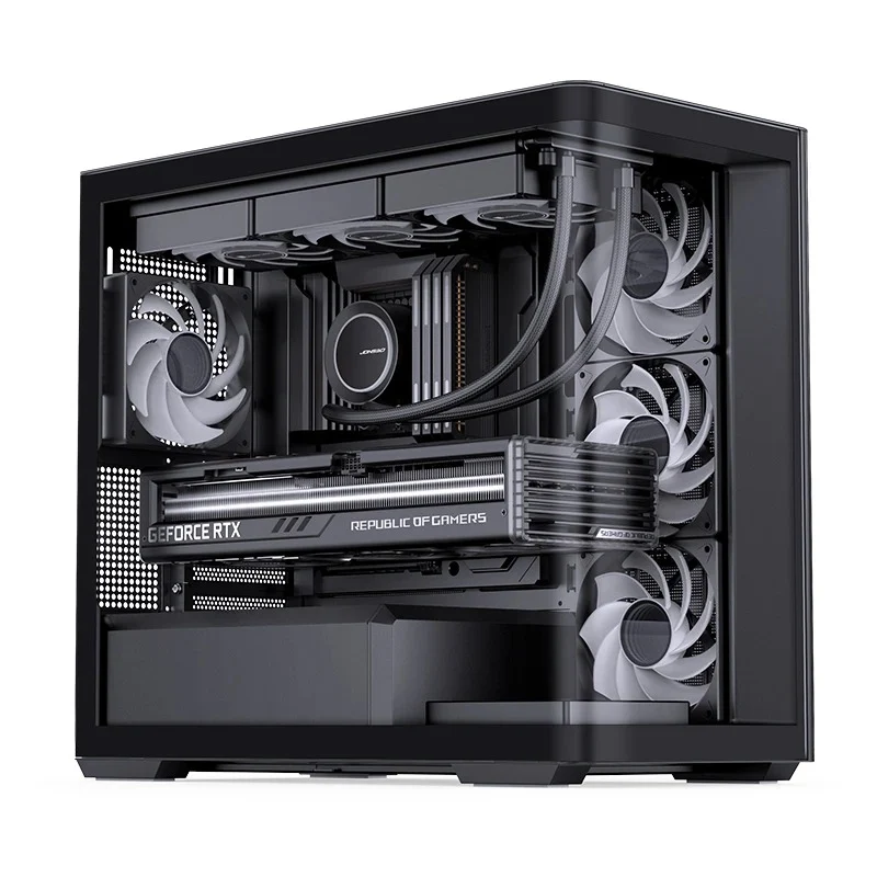 Jonsbo D300 M-ATX Computer Case (Black, White)