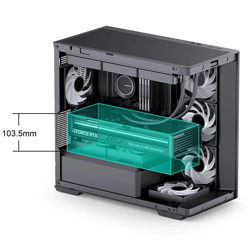 Jonsbo D300 M-ATX Computer Case (Black, White)