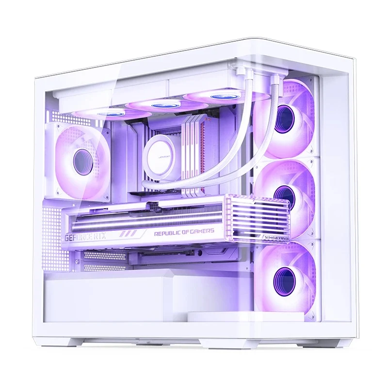 Jonsbo D300 M-ATX Computer Case (Black, White)