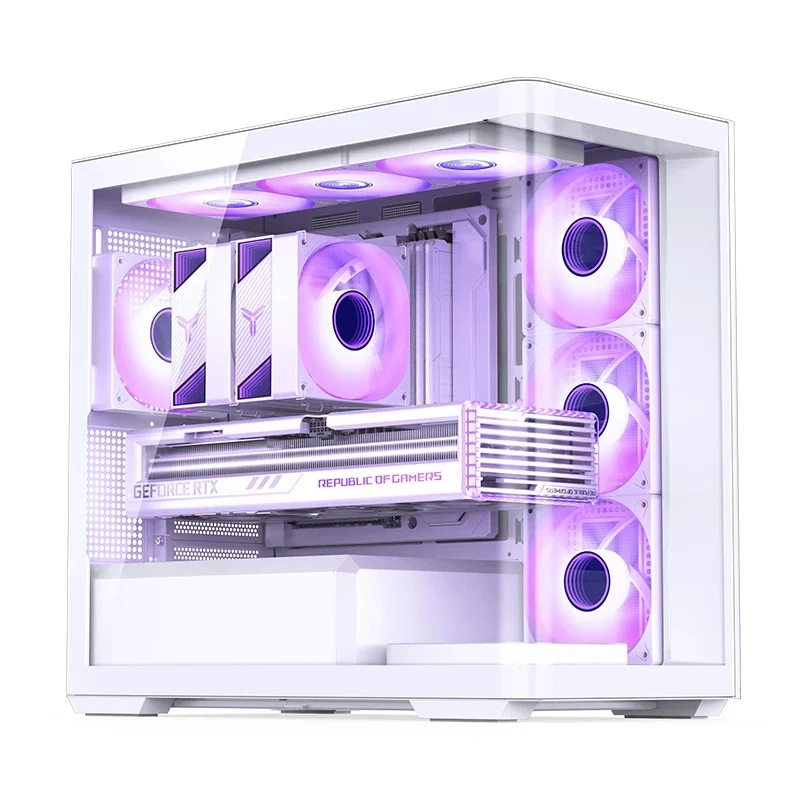 Jonsbo D300 M-ATX Computer Case (Black, White)