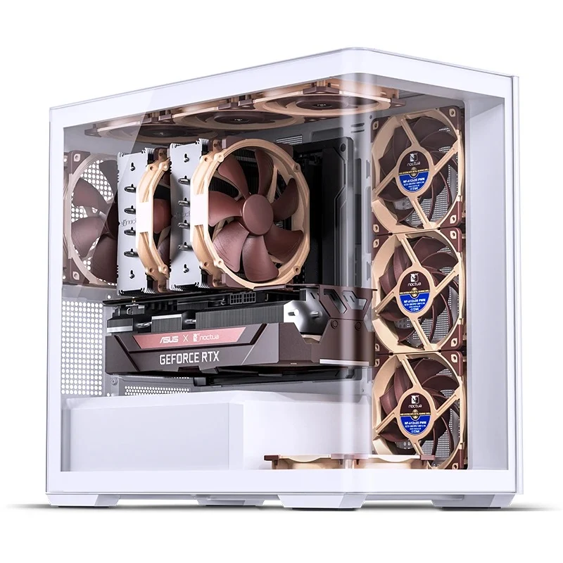 Jonsbo D300 M-ATX Computer Case (Black, White)
