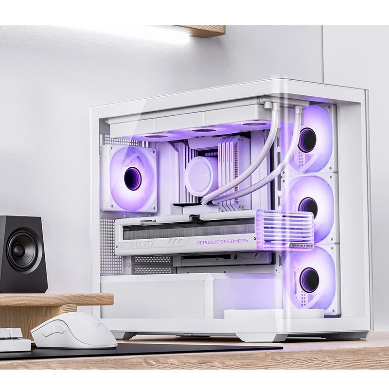 Jonsbo D300 M-ATX Computer Case (Black, White)