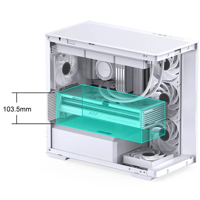Jonsbo D300 M-ATX Computer Case (Black, White)