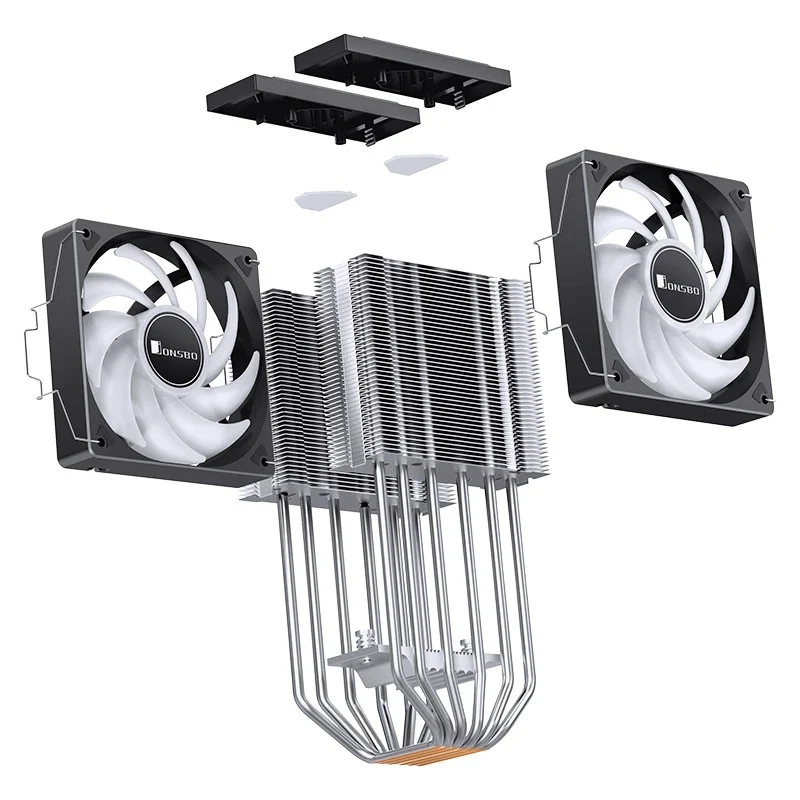 Jonsbo CR-3000E 120MM Dual-Fan / Dual-Tower CPU Cooler (Black, White)