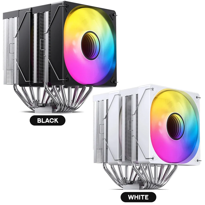 Jonsbo CR-3000 ARGB 120MM Dual-Fan / Dual-Tower CPU Cooler (Black, White)