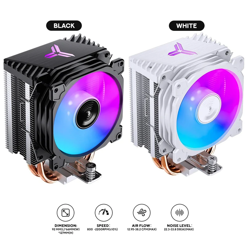 Jonsbo CR-1400E 90MM Single-Tower CPU Cooler (Black, White)