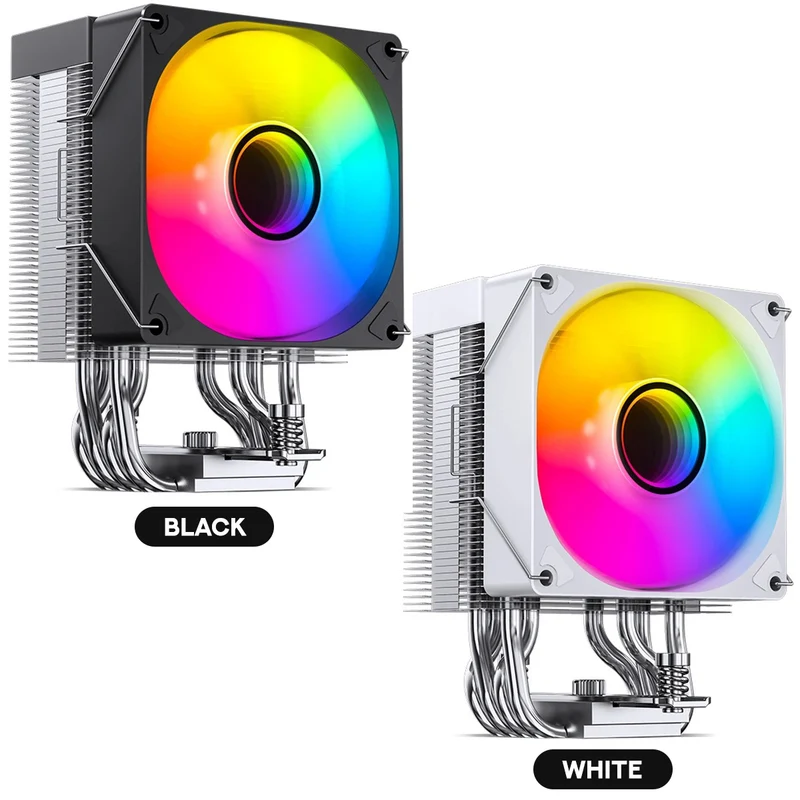 Jonsbo CR-1400 V2 ARGB Silent Series 90MM Single-Tower CPU Cooler (Black, White)