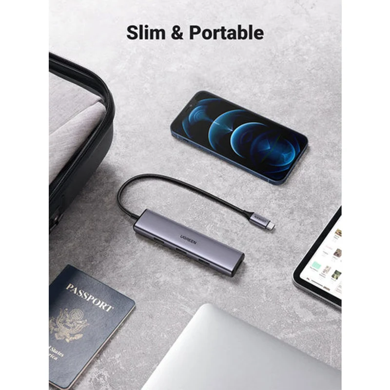 Ugreen 4-in-1 Portable & Foldable USB-C Hub (Gray) (CM801/35590)