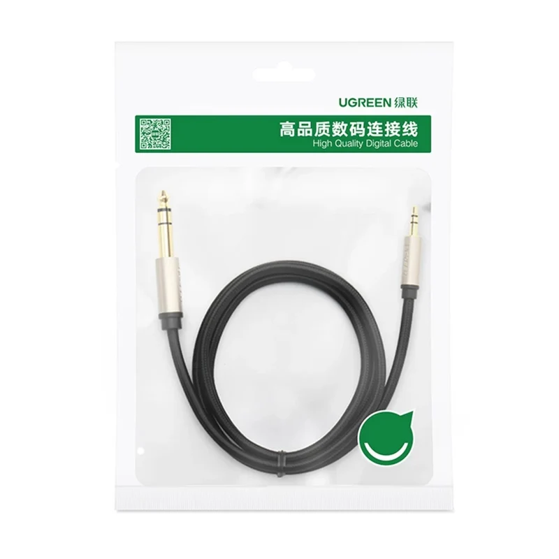 Ugreen 3.5mm Male To 6.35mm TRS Stereo Audio Cable - (Gray) (1M, 2M)