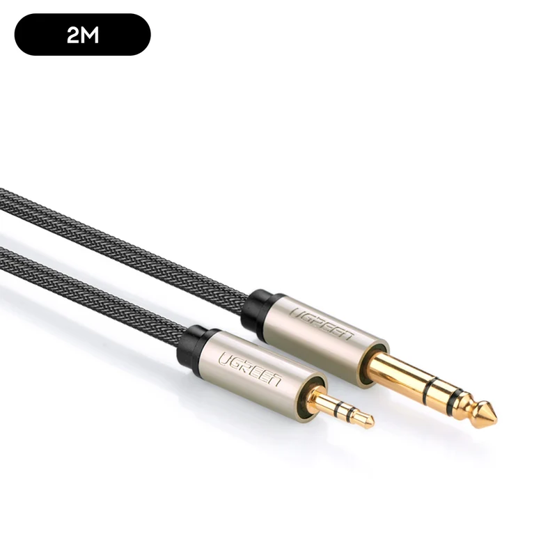 Ugreen 3.5mm Male To 6.35mm TRS Stereo Audio Cable - (Gray) (1M, 2M)