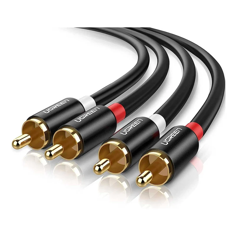 UGreen 2 RCA Male To 2 RCA Male Audio Cable - 1m (Black) (AV104/30747)