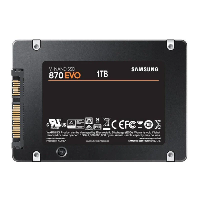 Samsung 870 EVO Sata III 2.5” SSD (1TB, 2TB, 4TB)(MZ-77E1T0BW, MZ-77E2T0BW, MZ-77E4T0BW)