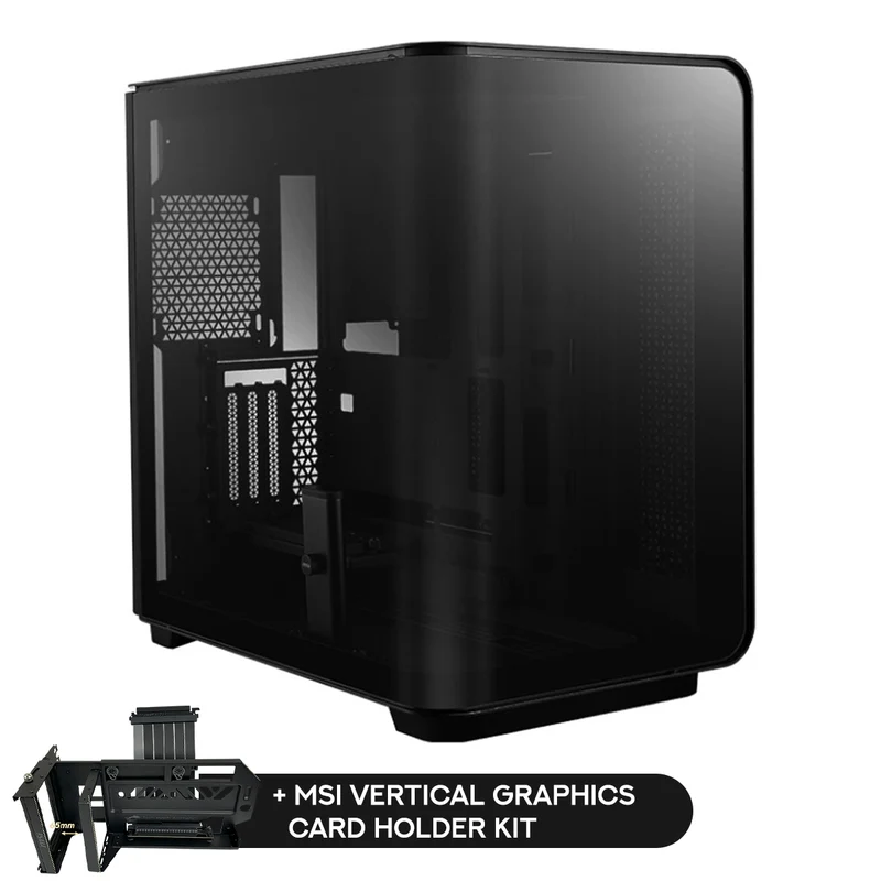 MSI Meg Maestro 700L PZ Mid-Tower Gaming Case (Black) + MSI Vertical Graphics Card Holder Kit