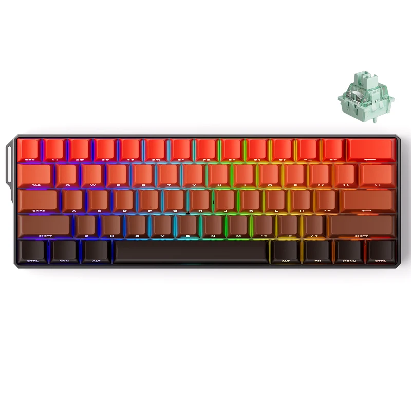 MonsGeek FUN60 Ultra SP Shine-Through Blaze Gradient Wired RGB Mechanical Keyboard (Akko Glare Magnetic Switch)