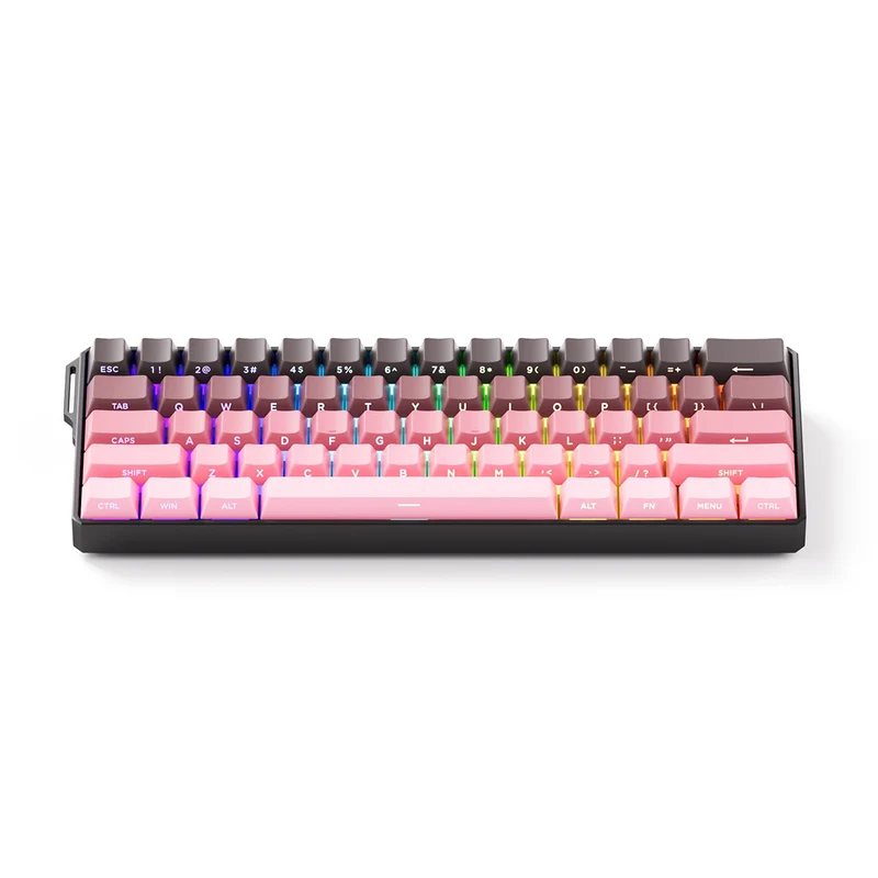 MonsGeek FUN60 Ultra SP Shine-Through Black & Pink Gradient Wired RGB Mechanical Keyboard (Akko Glare Magnetic Switch)