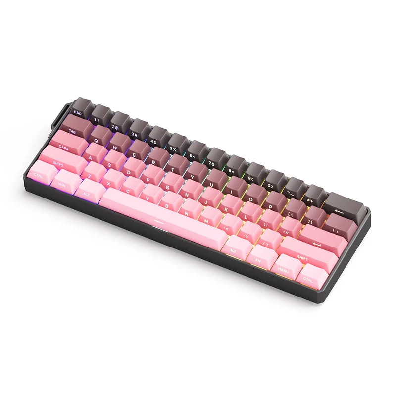 MonsGeek FUN60 Ultra SP Shine-Through Black & Pink Gradient Wired RGB Mechanical Keyboard (Akko Glare Magnetic Switch)