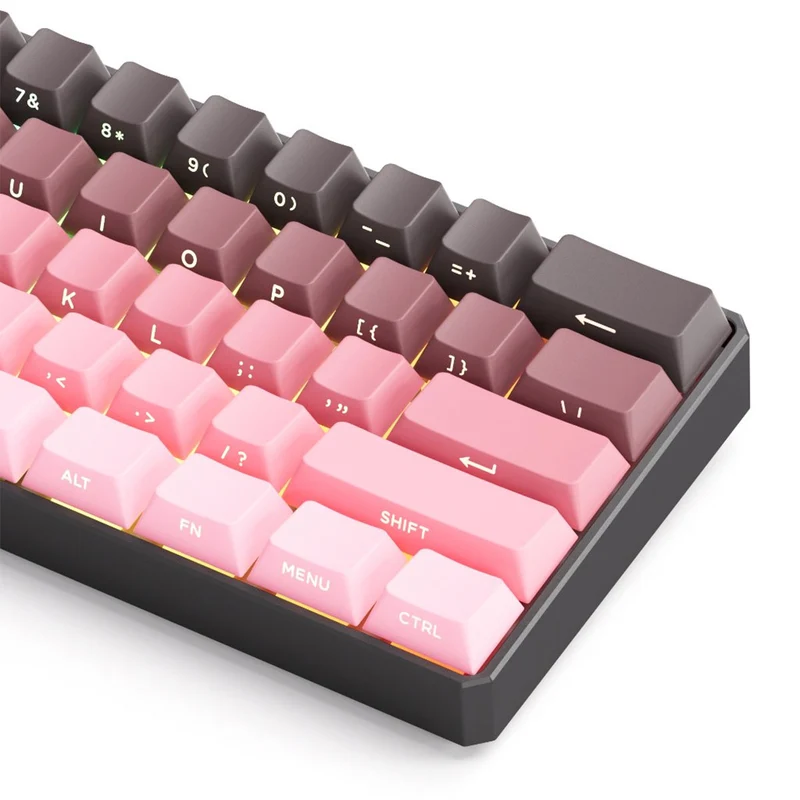 MonsGeek FUN60 Ultra SP Shine-Through Black & Pink Gradient Wired RGB Mechanical Keyboard (Akko Glare Magnetic Switch)