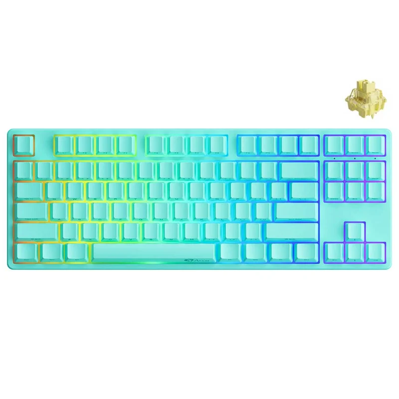 Akko Mint 5087S SP QMK Wired RGB Hot-Swappable Mechanical Keyboard (Akko V3 Cream Yellow Pro)