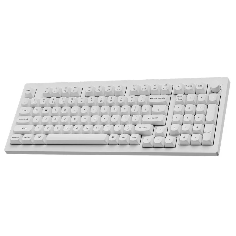 Keychron V5 Max Knob Version RGB Backlight Hot-Swappable 96% Wireless Mechanical Keyboard - White (Gateron Jupiter Brown Switch, Gateron Jupiter Banana Switch, Gateron Jupiter Red Switch) (V5M-F3, V5M-F4, V5M-F1)