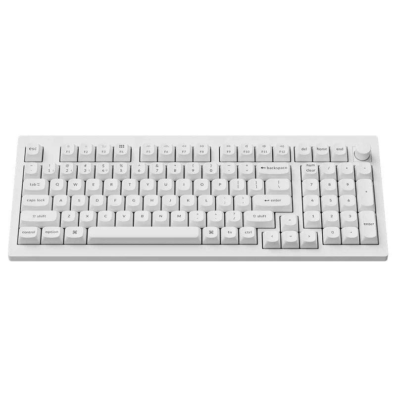 Keychron V5 Max Knob Version RGB Backlight Hot-Swappable 96% Wireless Mechanical Keyboard - White (Gateron Jupiter Brown Switch, Gateron Jupiter Banana Switch, Gateron Jupiter Red Switch) (V5M-F3, V5M-F4, V5M-F1)