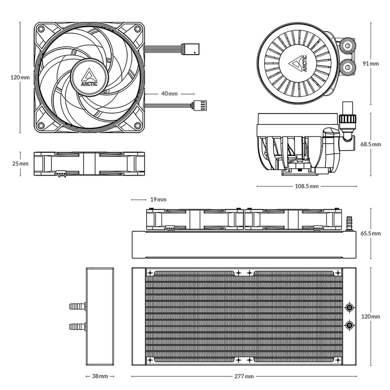 Arctic Liquid Freezer III 240 A-RGB Multi Compatible AIO CPU Water Cooler (Black, White) (ACFRE00142A, ACFRE00150A)