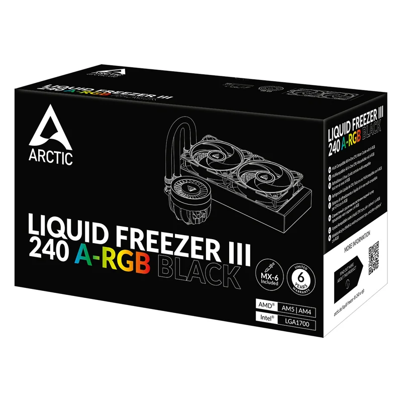 Arctic Liquid Freezer III 240 A-RGB Multi Compatible AIO CPU Water Cooler (Black, White) (ACFRE00142A, ACFRE00150A)