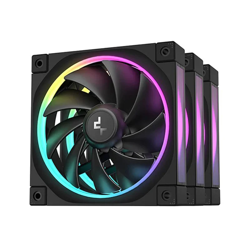 Deepcool FL12 120mm Unique ARGB Cooling Fan - 3-Pack (Black, White) (R-FL12-BKAPN3-G, R-FL12-WHAPN3-G)