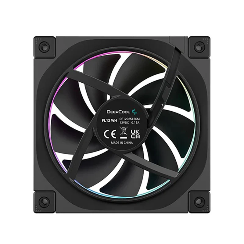 Deepcool FL12 120mm Unique ARGB Cooling Fan - 3-Pack (Black, White) (R-FL12-BKAPN3-G, R-FL12-WHAPN3-G)