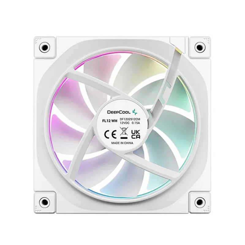 Deepcool FL12 120mm Unique ARGB Cooling Fan - 3-Pack (Black, White) (R-FL12-BKAPN3-G, R-FL12-WHAPN3-G)
