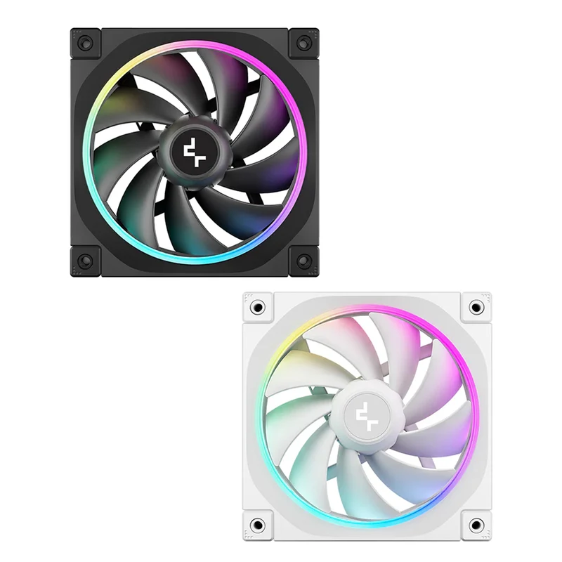 Deepcool FL12 120mm Unique ARGB Cooling Fan - 1-Pack (Black, White) (R-FL12-BKAPN1-G, R-FL12-WHAPN1-G)
