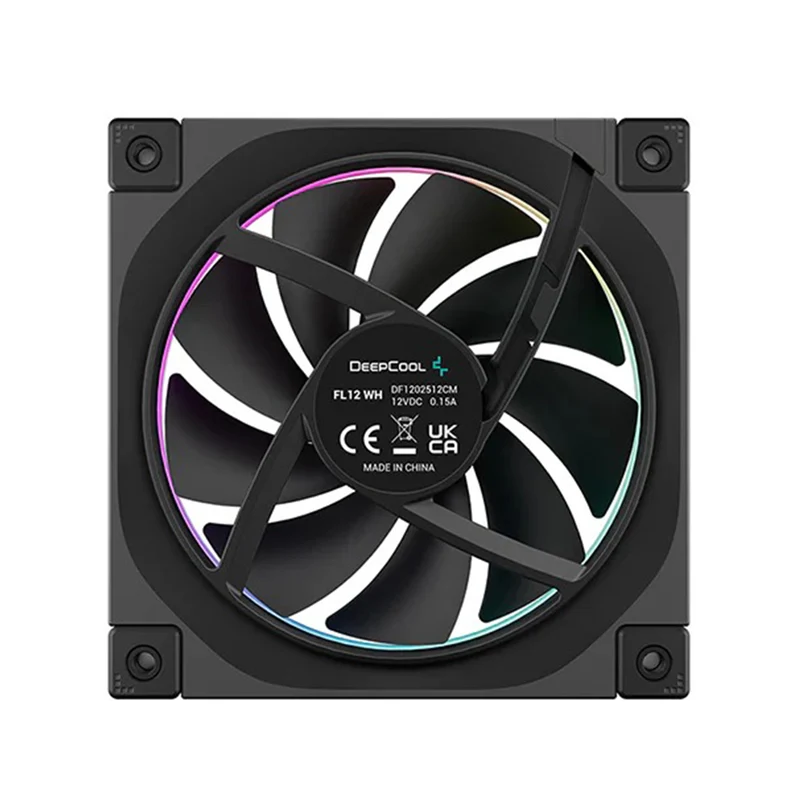 Deepcool FL12 120mm Unique ARGB Cooling Fan - 1-Pack (Black, White) (R-FL12-BKAPN1-G, R-FL12-WHAPN1-G)