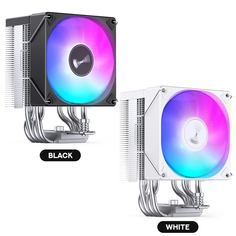 Jonsbo CR-1400 EVO Silent Series 90MM Single-Tower CPU Cooler (Black, White)