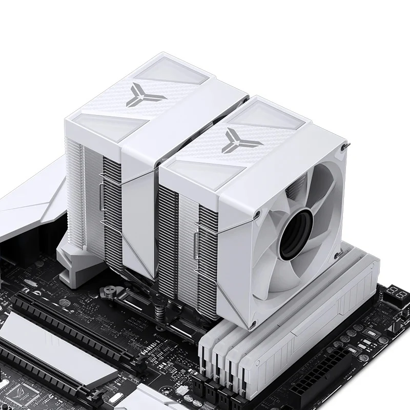 Jonsbo CR-1400 DV2 ARGB Silent Series 90MM Dual-Fan / Dual-Tower CPU Cooler (White)