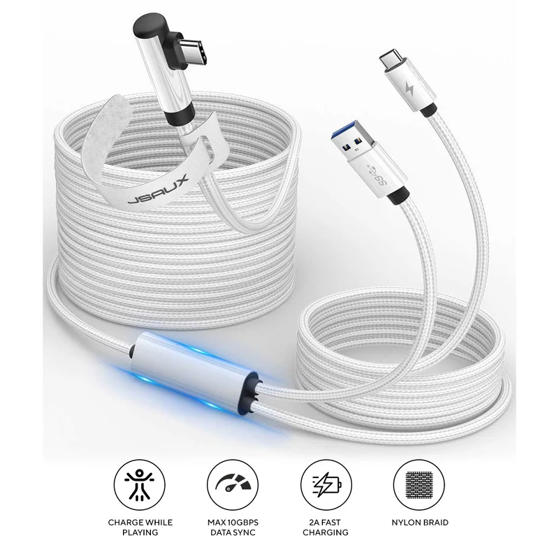 JSAUX USB-C 2-in-1 5M Link Cable for Oculus (White) (CD0044A)