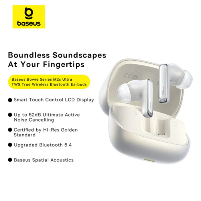 Baseus Bowie M2s Ultra True Wireless Earphone (Moon White) (A00074101213-00)