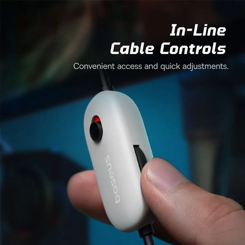 Baseus Bowie GoPlay 1 Max Gaming Wired Headphone with Detachable Microphone (Moon White) (A00181002213-00)