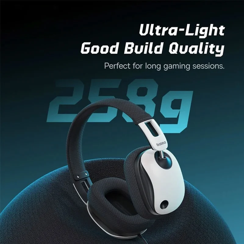 Baseus Bowie GoPlay 1 Max Gaming Wired Headphone with Detachable Microphone (Moon White) (A00181002213-00)