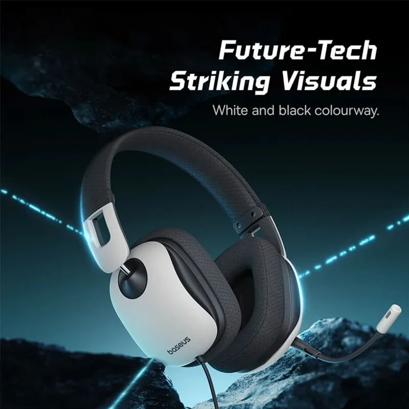 Baseus Bowie GoPlay 1 Max Gaming Wired Headphone with Detachable Microphone (Moon White) (A00181002213-00)